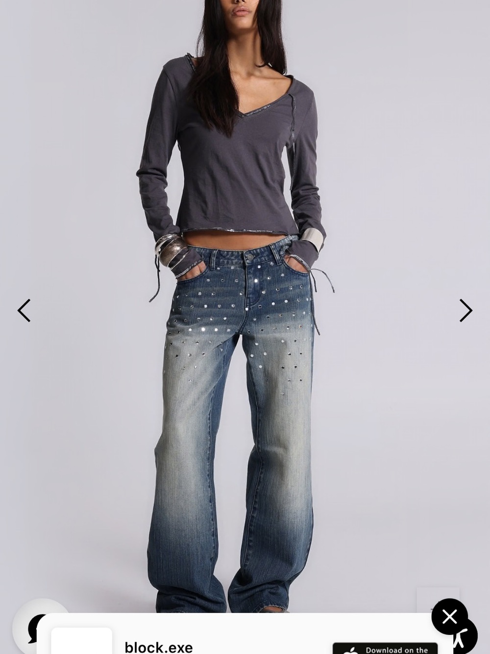 Jaded London Fira Sequin V Neck Tee